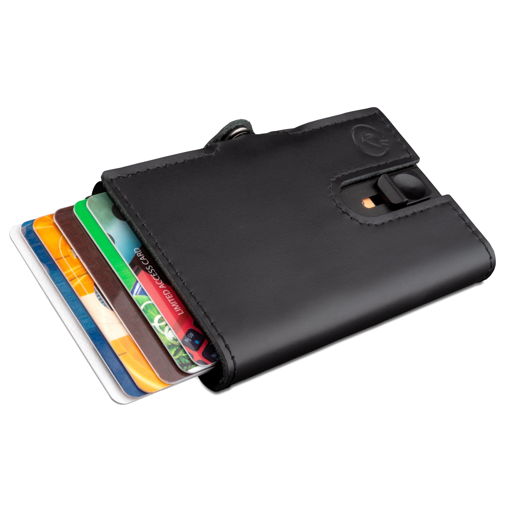 cardinal black leather wallet with cardholder