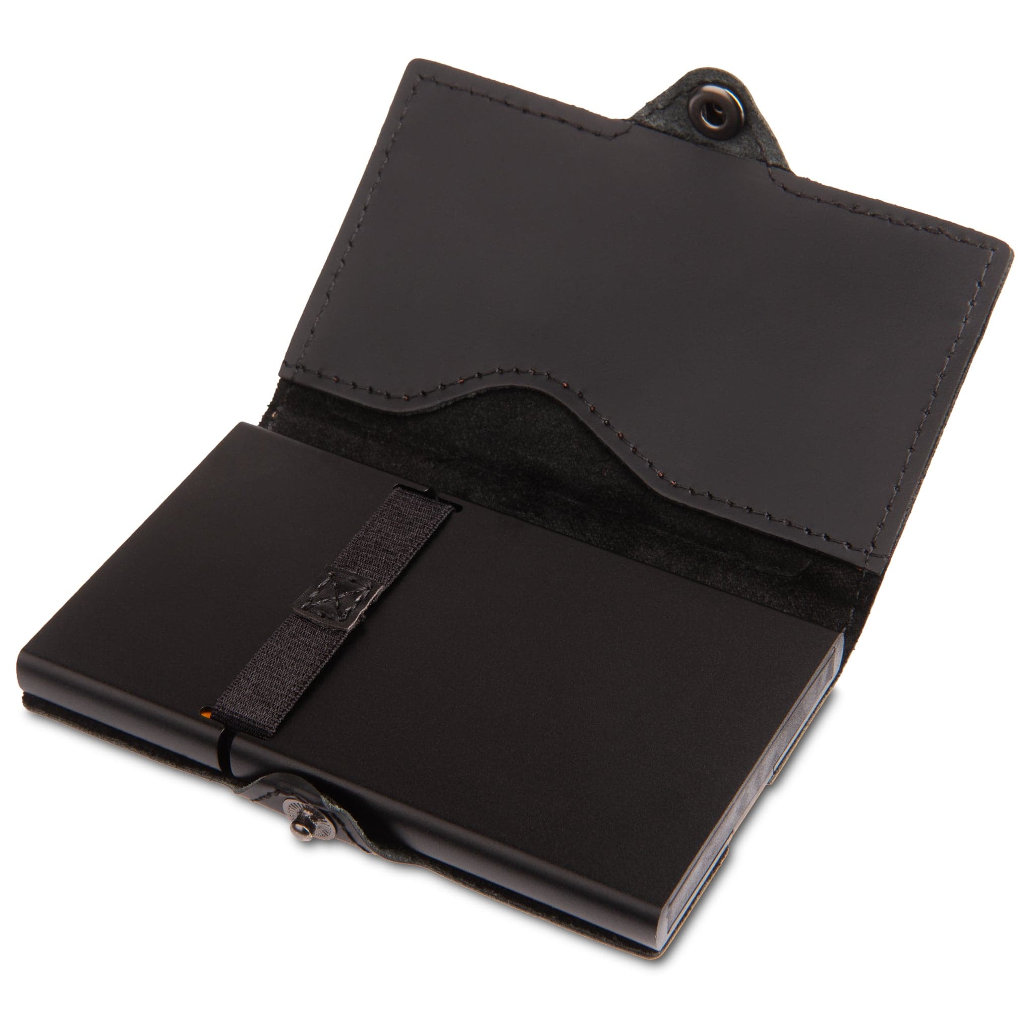 inside of cardinal black leather wallet