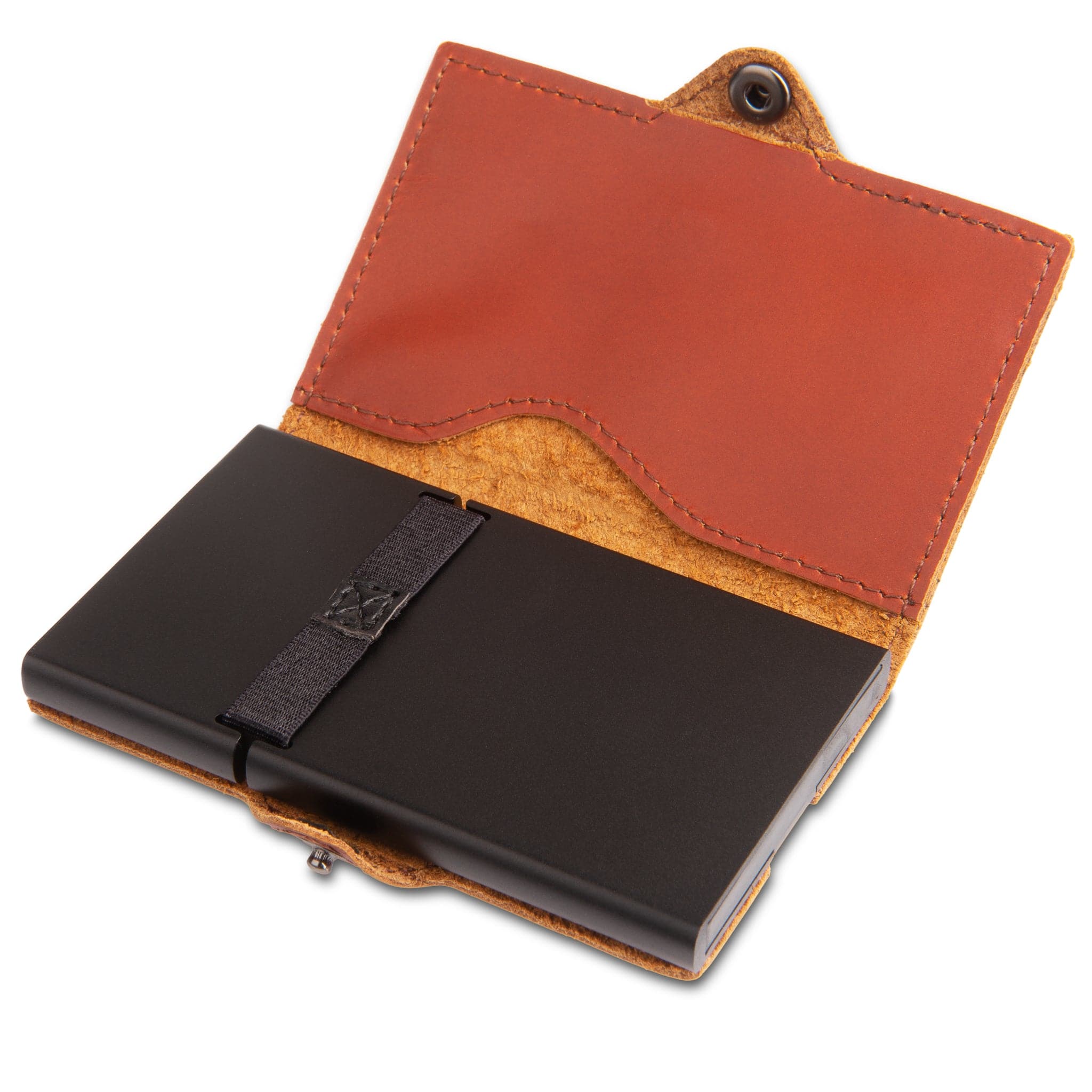 inside of cardinal brown leather wallet
