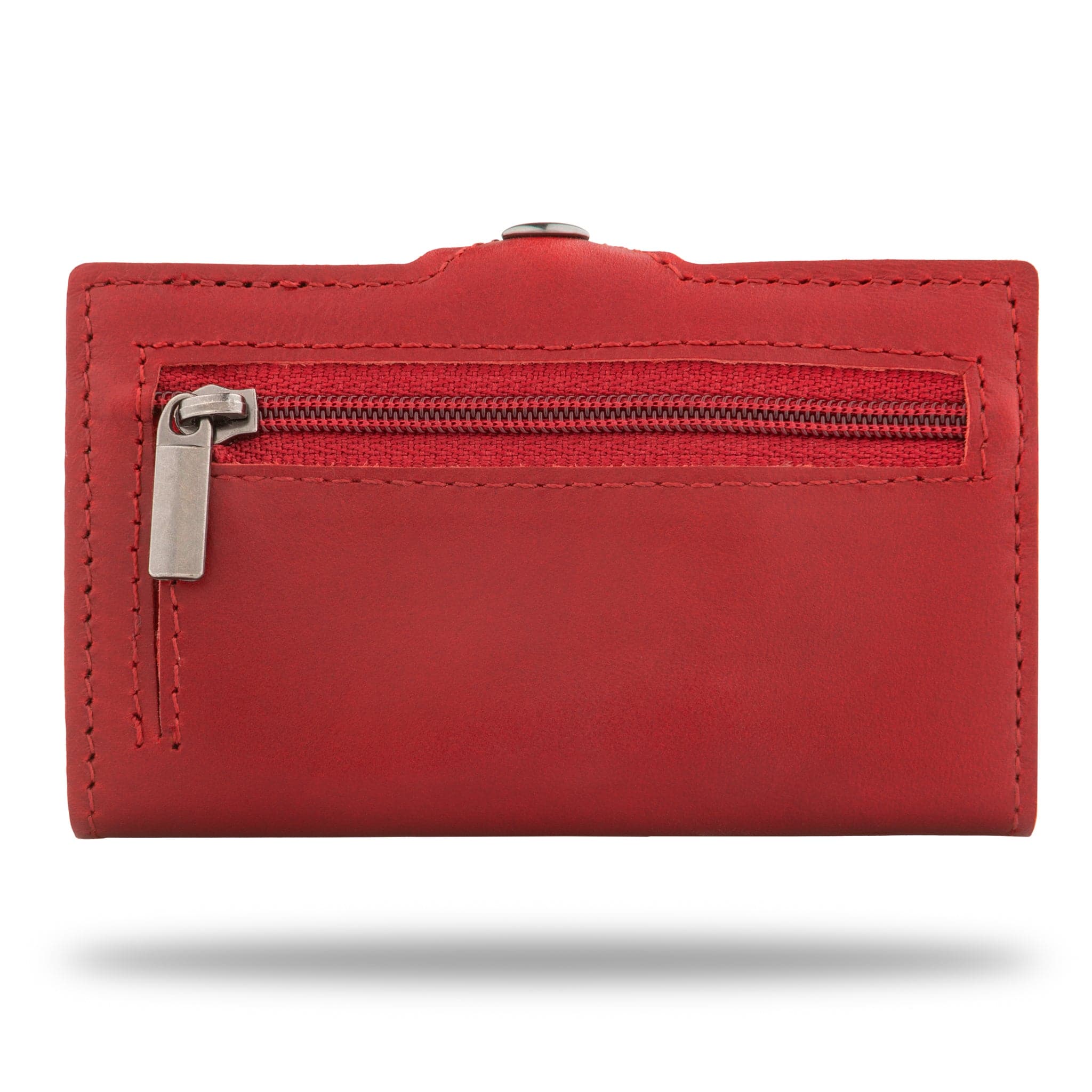 back of Cardinal Red leather wallet